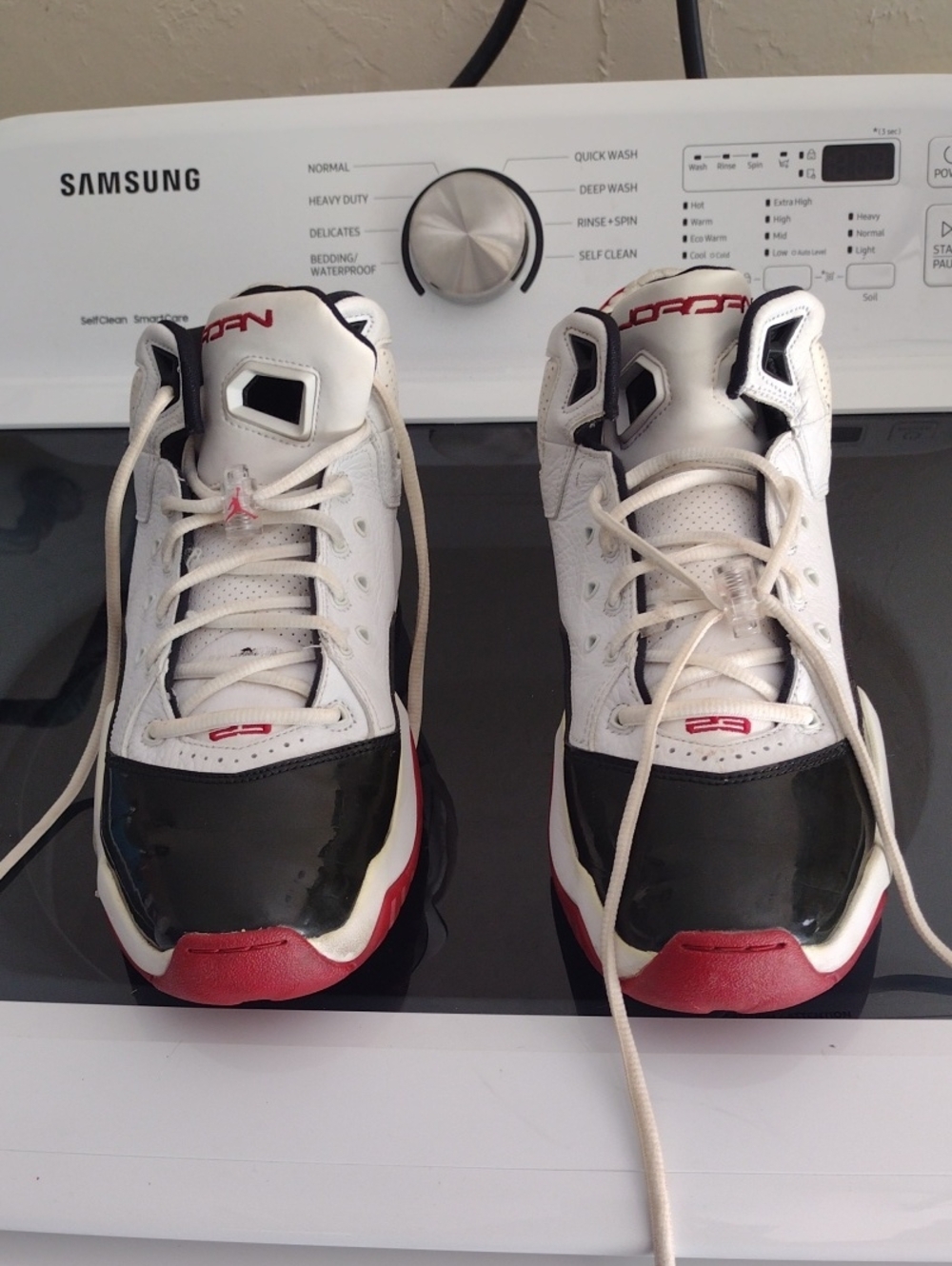 Jordan Men’s Basketball Sneakers - White / Black / Red